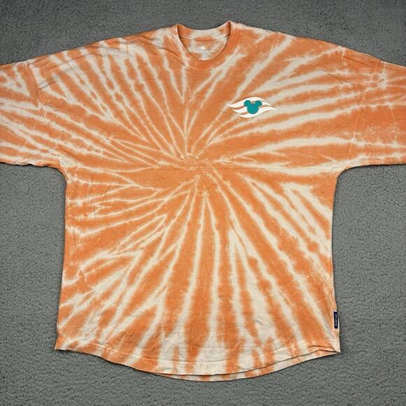Disney Cruise Line Spirit Jersey Men’s M Orange Tie Dye Bahamas Castaway Cay - Picture 7 of 8